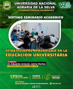 El Vicerrectorado Académico de la UNAS invita a la comunidad universitaria al S…