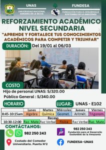 UNAS Y FUNDESA IMPULSAN PROGRAMA DE REFORZAMIENTO ACADÉMICO PARA ESTUDIANTES DE …