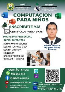 FUNDESA ORGANIZA CURSO DE COMPUTACIÓN PARA NIÑOS EN TINGO MARÍA.
Programa presen…