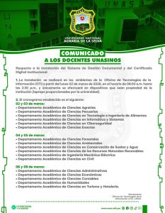 COMUNICADO URGENTE A LOS DOCENTES UNIVERSITARIOS
Implementación del Sistema de G…