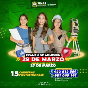 ¡𝗧𝘂 𝗳𝘂𝘁𝘂𝗿𝗼 𝗲𝗺𝗽𝗶𝗲𝘇𝗮 𝗲𝗻 𝗹𝗮 𝗨𝗡𝗔𝗦! 
Haz de tu pasión, tu profesión.
 𝗘𝘅𝗮𝗺𝗲𝗻 𝗱𝗲 𝗔𝗱𝗺…